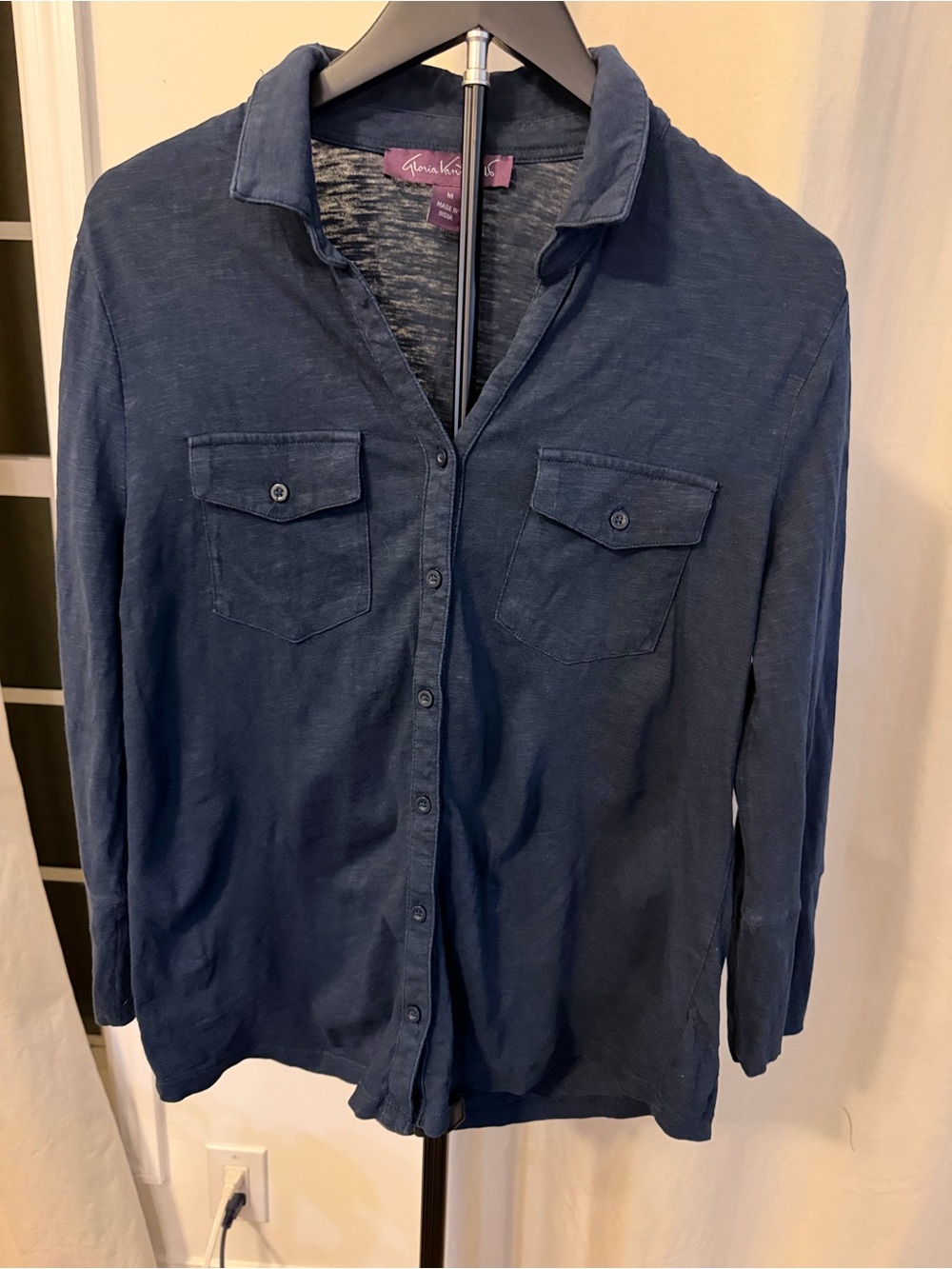 Gloria Vanderbilt Navy, Purple, Army Green Button-Front Cotton shirts